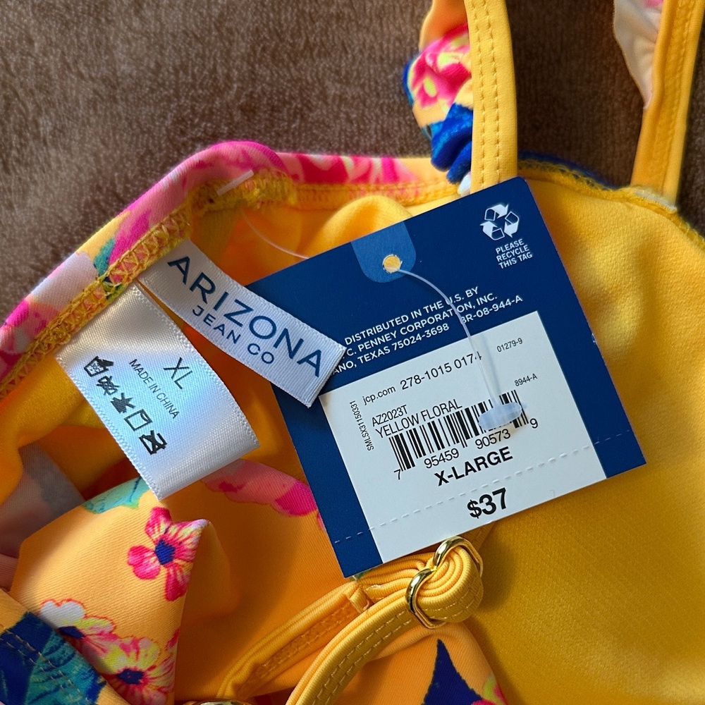 NWT Floral Tankini top Sz XL - Picture 2 of 3